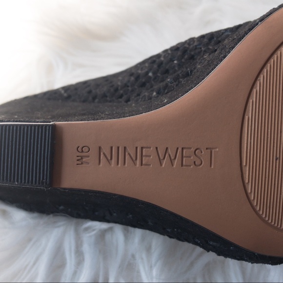 NINE WEST CORVA Women's Black Suede Peep-toe Mule - Picture 10 of 13